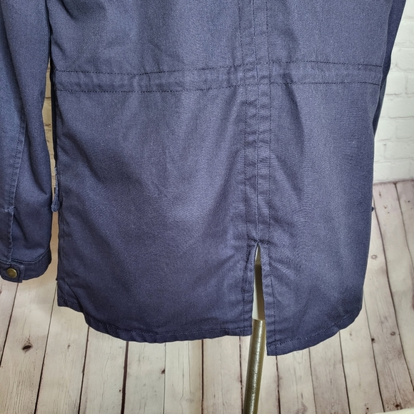 Miss London Black Label Navy Blue Hooded Jacket Size L - Picture 4 of 9